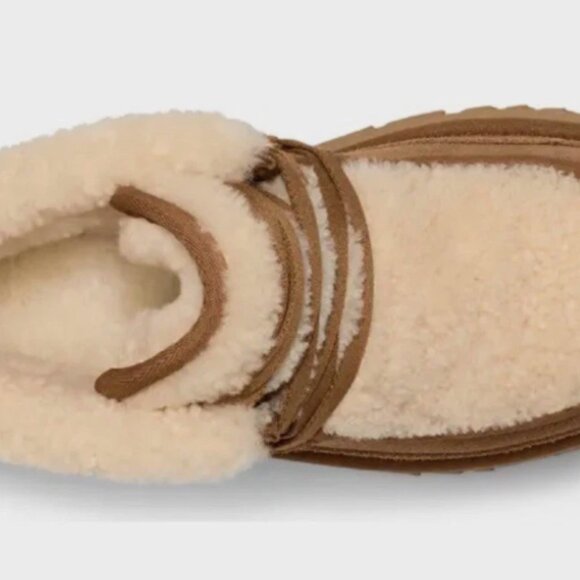 UGG Classic New Heights Genuine Shearling Lace-Up Bootie - Picture 2 of 8